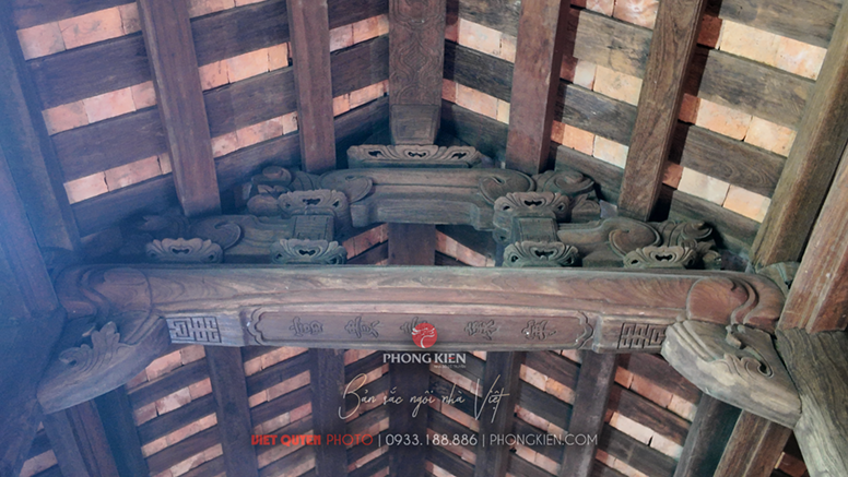 Hệ con chồng giá chiêng vì chóp nếp nhà gỗ cổ 5 gian thời Nguyễn