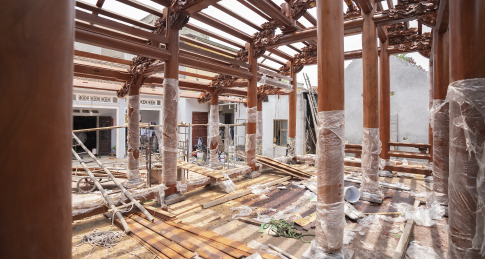 lắp dựng khung nhà gỗ bắc bộ