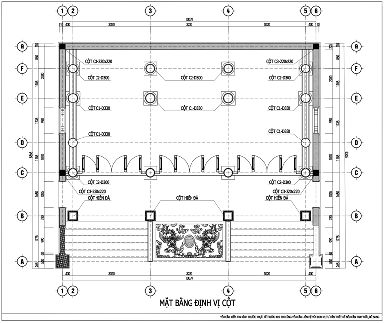 Mặt bằng bố trí công năng nếp nhà gỗ 3 gian từ đường họ Phạm tại phổ yên Thái Nguyên