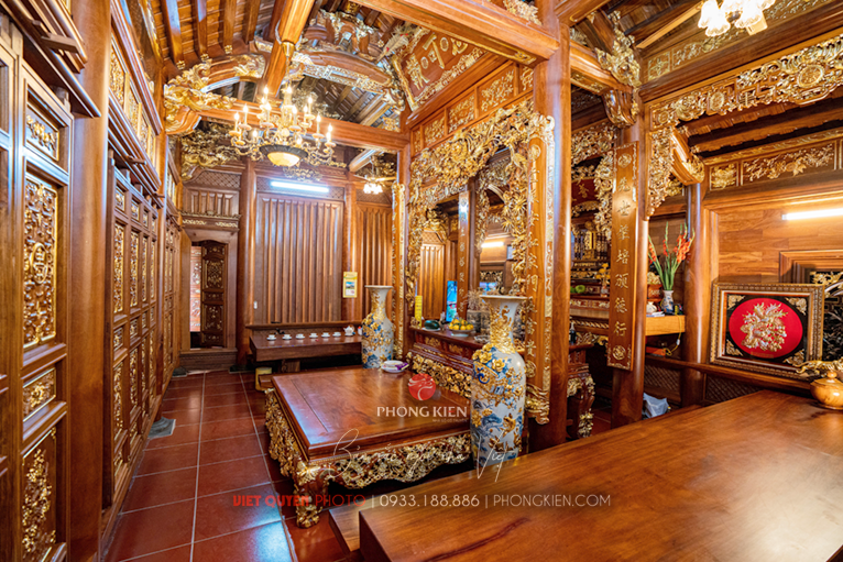 nhà gỗ lim lào 5 gian tại văn lâm Hưng Yên