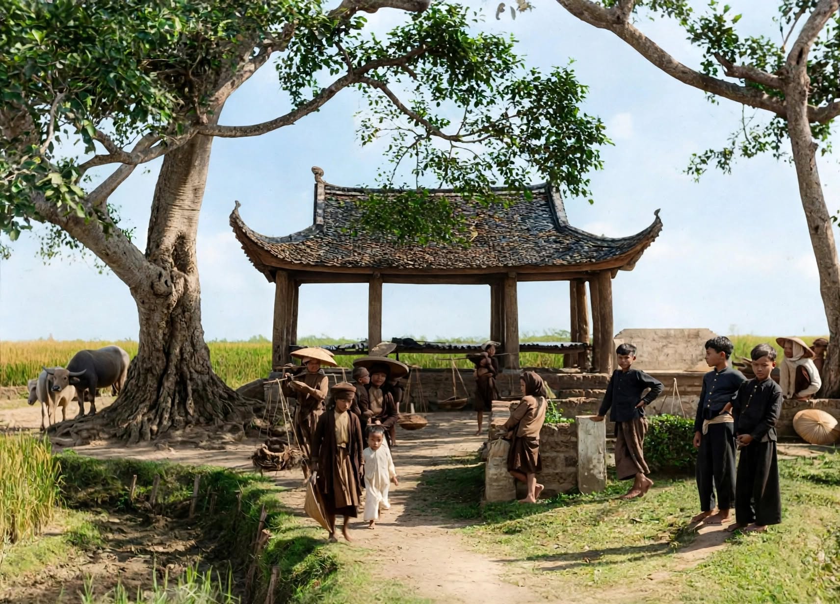 Quán nghỉ trong làng Việt xưa